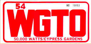 WGTO Bumper Sticker 1969 Larry Vee Flegle.jpg (176474 bytes)