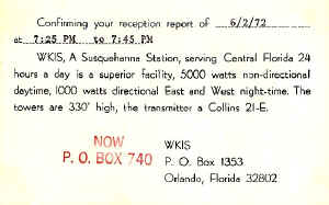 WKIS QSL Card-Larry Fleegle.jpg (36163 bytes)