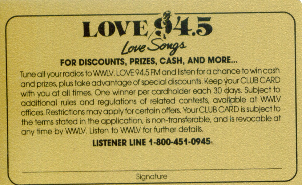 WWLV Love 94.5 Love Songs Club